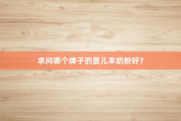 求问哪个牌子的婴儿羊奶粉好？